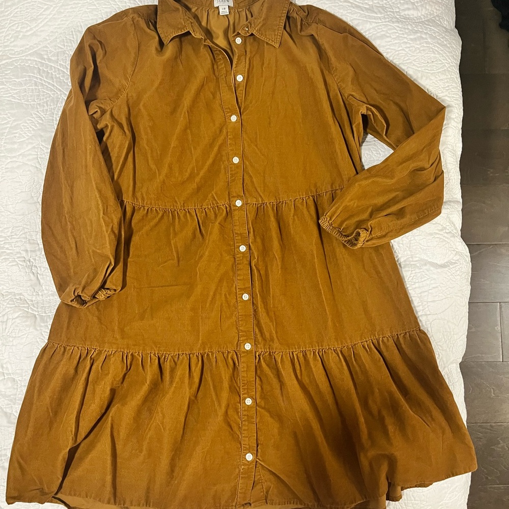 J. Crew Brown Button-Down Dress